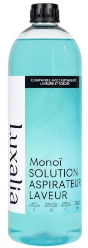 Solution Aspirateur Laveur Monoï - Compatible Toutes Marques (Tineco, Bissell, Kobold, Dreame) Nettoyant Sol - Nettoie, Parfume, Désodorise, Séchage Rapide - 1 Litre - LUXALIA