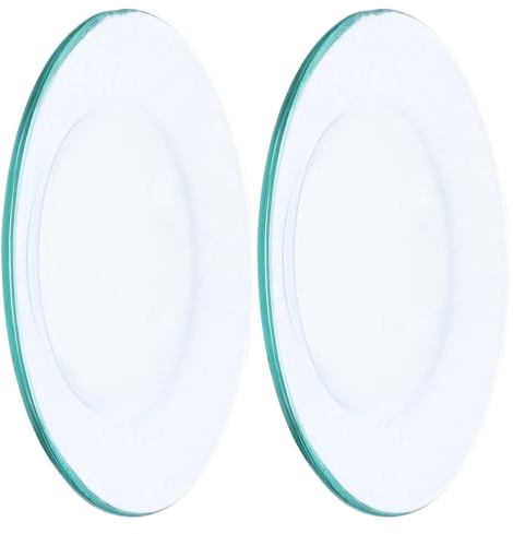 JOINPAYA Platos para Derretir Cera 2 Piezas, Bandejas de Vidrio Transparentes para Calentadores de Aceites Esenciales, Placa para Cera Fundida en Aromaterapia y Decoración del Hogar