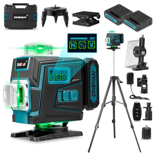 ONEVAN Livella Laser con Treppiede, 4D x 360° Livella Laser Autolivellante