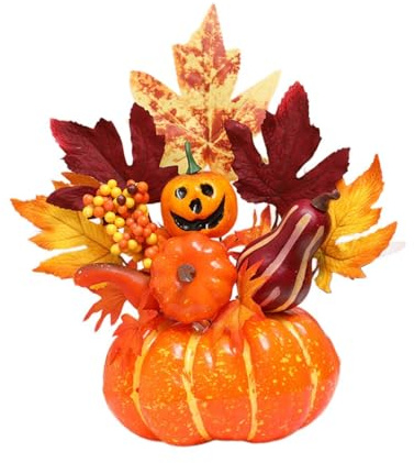 MotiveTech Zucca Ornamentale di Halloween, Centrotavola, Originale Decorazione Artificiale Da Scrivania, Ideale per Feste, Uffici E Casa in Autunno, Style G