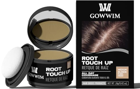 Gowwim Root Touch up Powder, Instantly Gray Hair Cover up Hairline Powder for Women & Men Waterproof and Sweatproof Root Cover Up Long-Lasting for Thinning & Loss Hair