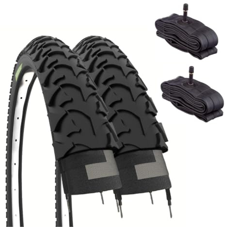 Ecovelò 2 PNEUS 12 1/2 X 1,75 X 2 1/4 (47-203) + Chambres À AIR avec Valve AMÉRICAINE PNEUS DE VÉLO VTT Enfant