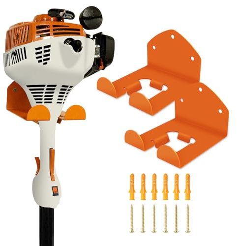 FLEXI RODS Garage Organization Weed Eater Holder Shed Organizer, Trimmer Rack Garden Power Tool Hanger for Grass Lawn Mower, 2 Pack