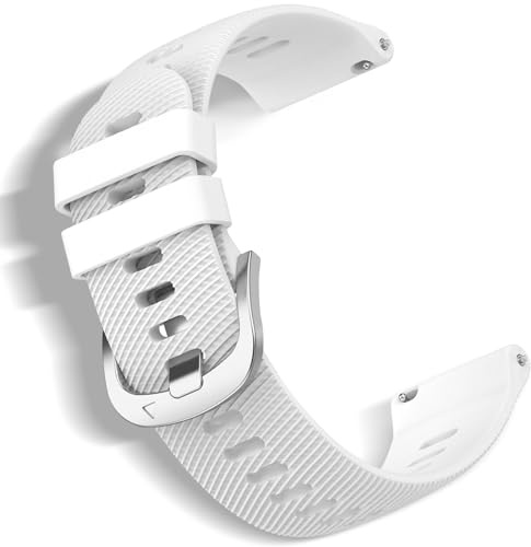 CeiBand 22 mm rem för Garmin Forerunner 265/255/255 Music/Venu 3/vivoactive 4, silikon sportklockband, armband för Amazfit GTR 4/Bip 6/Xiaomi Redmi Watch 5 Active/S4 (vit)