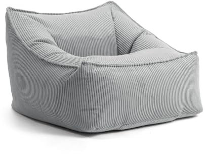 mokebo Sitzsack Sessel aus Cord 'Der Lümmel', XXL Sitzsack, Cordsessel oder Sitzsessel für Wohnzimmer und Wintergarten, auch als Riesensitzsack in 83x73x60 (BxHxT in cm) in Grau