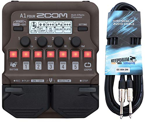 Zoom A1 Four effektapparat för akustiska instrument + trumslagskabel 3 m