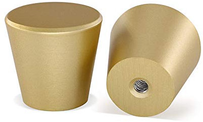 LONTAN 10 Pack Gold Cabinet Knobs - Cylinder-Shaped Aluminum Alloy Pulls for Kitchen, Dresser, Cupboard Drawers
