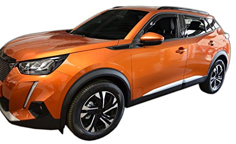 J&J AUTOMOTIVE Heko Déflecteurs d'air et de Vent pour Peugeot 2008 / 2008E Depuis 2019, Lot de 4pcs, Teintés, Avant et Arrière, Aérodynamique