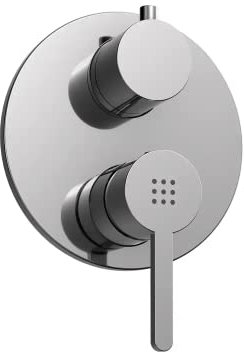 Rubinetto per il Bagno Miscelatore per Doccia Ad Incasso Con Deviatore Interamente in Ottone con Finitura Cromato Design Tondeggiante Moderno modello Virna