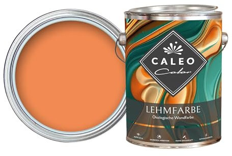 Caleo Color Desert Fox Orange Clay Paint, 2.25 Litres, Ecological Wall Paint for Living Room etc. High Coverage, Drip-Free, Odourless