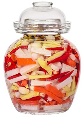 Aosnttol 1.5L Pickle Jar Fermentation Jar, Fermentation Kit with Water Seal, Glass Jar with Lid Canning Jars for Pickles, Kimchi, Sauerkraut, Kombucha, Canning, Fermentation, and Wine Brewing