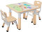 Kindertisch mit 2 Stühlen, Kindersitzgruppe Höhenverstellbar Packung, Tisch Stuhl Set für Kinderzimmer, Plastik Kindermöbel, Maltisch Sitzgruppe für Mädchen ab 3 Jahre（Gelb, Quadratischen Tisch）