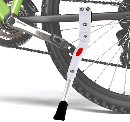 Seitenständer Fahrrad, Fahrradständer 24-27,5 Zoll, Höhenverstellbar Mountainbike Bike Stand, Fahrradständer Hinterrad rutschfest Fahrrad Ständer Für Mountainbike, Cityrad (Weiß)