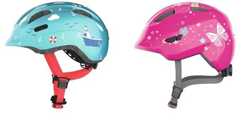 ABUS Kinderhelm Smiley 2.0 - Robuster Fahrradhelm für Mädchen und Jungs & Kinderhelm Smiley 3.0 - Fahrradhelm mit tiefer Passform