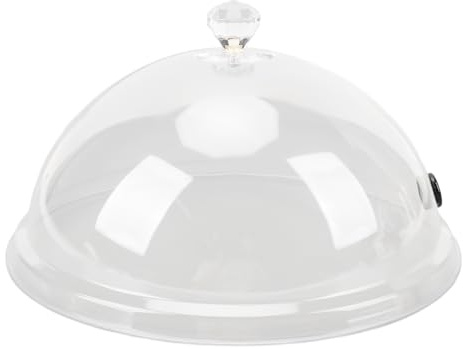 Smoking Cloche Dome Cover Lid for Food Drinks, Dome Shaped Design, Plastic & Rubber Materials Easy to Suitable for Kitchen, Restaurant, Bar, BBQ (Large)