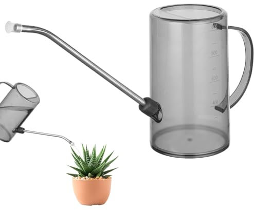 OFFCUP Arrosoir 35oz/1L à Long Bec en Plastique - Mini Arrosoir de Jardin pour Plantes d'Intérieur et d'Extérieur, Succulentes, Fleurs (Gris)