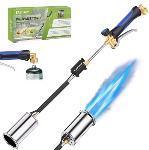 Weed Torch Propane Burner,Blow Torch Flame Thrower,Weed Burner with Trigger and Ergonomic Handle for Outside Weeding,Roofing,Snow Melting,Charcoal Starter(Fuel Cylinder Not Included)