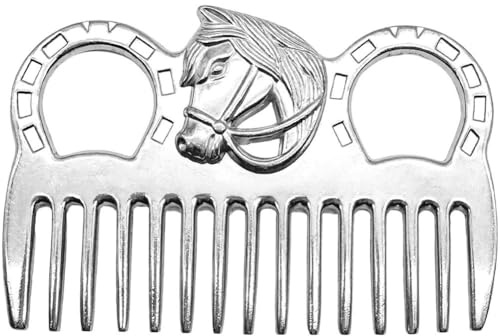 Ericetion Peine De Caballo De Aleación De Aluminio, Peine para Tirar De De Crin, Herramienta De Aseo De Metal para Caballos