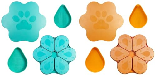 Organizador de pintura de diamantes con forma de huellas de gato, 6 piezas, cuencos de pintura de diamantes, accesorios para manualidades creativas