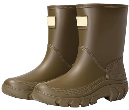 Generisch Bottes en caoutchouc antidérapantes pour femme - Bottes de pluie pieds nus - Bottes de pluie imperméables - Bottes de jardin