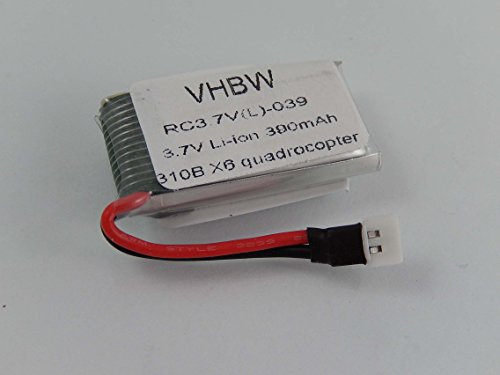 vhbw Akku kompatibel mit Top Selling 310B X6 Quadrocopter Drohne Multicopter Quadrocopter (390mAh, 3,7V, Li-Polymer)