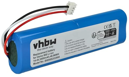 vhbw Akku kompatibel mit Ecovacs Deebot DN56, Deebot DV33, Deebot DN58, Deebot DG31, Deebot DV35 Saugroboter (3400 mAh, 14,4 V, Li-Ion)