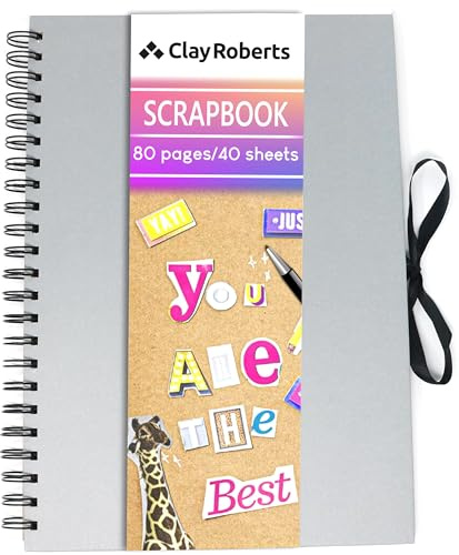 A4 Kraft Ribbon Scrapbook, Craft Paper Scrapbooking Albums, Eco-Friendly Memory Book Photo Album, Scrapbook, Art Books (Grey, 1 Pack)