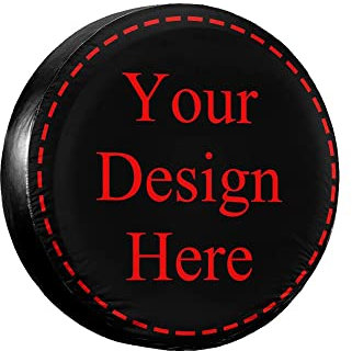 Godmoy Custom Spare Tire Covers Personalised Tire Covers Add Your Own Image/Text Waterproof Dust-Proof Spare Wheel Covers Fit for RV SUV Trailer