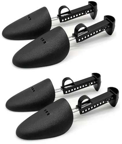 ARROMI 2 paia di tendiccarpe da donna, tendicascarpe da uomo, tenditore per scarpe, leggero e facile da trasportare, per lunghezza regolabile e larghezza larghezza per uomo e donna, Nero , m