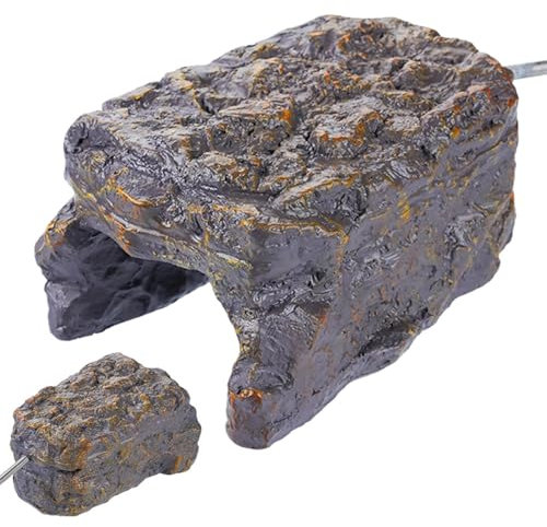 Erhitzte Haut für Reptilien - Roche Imitation Harzhöhle | Heizung Verstecken nach Schildkröten, Schlangen, Eidechsen und Amphibien, ideal für Terrarium, fördert die Thermoregulation und Gute Attent