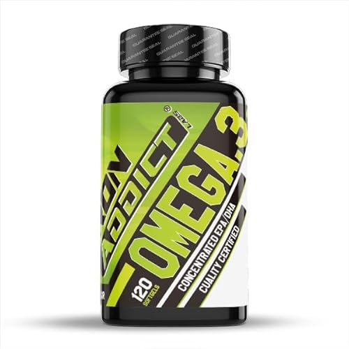 Iron Addict Labs - Omega 3 120 Softgels - 1 a 3 Cápsulas al día - Con Vitamina E - Aintiinflamatorio - Colesterol - Sistema Inmunitario