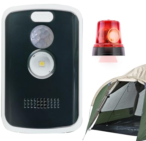Alarme de sécurité extérieure sans fil 125 dB Flash SOS et carillon de mode Fonctionnement à piles Alerte périmètre antivol portable pour le camping et la maison