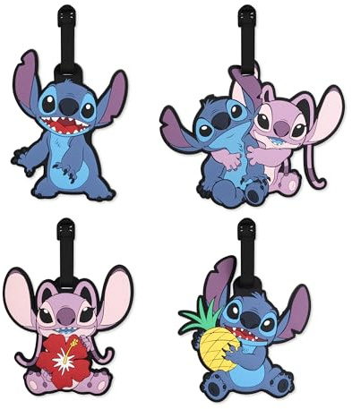 Stitch & Angel - Set di 4 etichette per bagagli