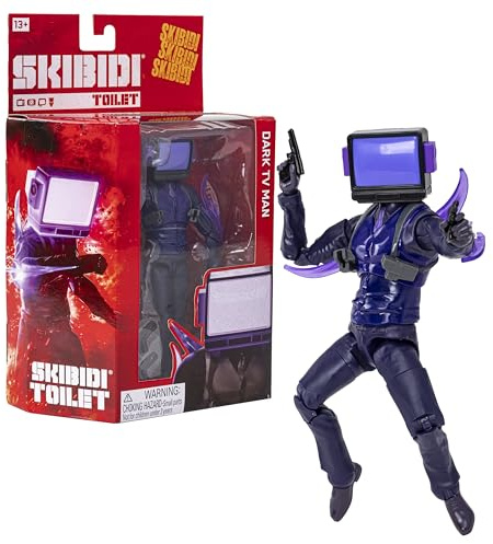 Skibidi Toilet Deluxe Dark TV Man Figure Series 2 Collectable Figures, YouTube Animation Sensation, Officially Licensed Skibidi Toilet Merch