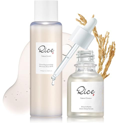 Rice Toner und Rice Serum, Toner Koreanisch, Koreanische Reis ExtrakteToner Gesicht für Moisture Glow Replenishing Reparieren Sie die Hautbarriere,Anti Aging, Straffende Haut-Korean Skincare Set