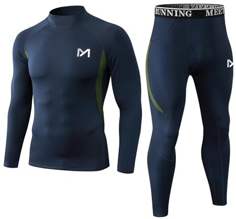 MEETYOO sous-vêtements Thermiques Homme à Manches Longues Ensemble Haut et Bas pour Hiver, Respirant et Anti-Humidité - pour Sports d'Extérieur, Chasse, Ski