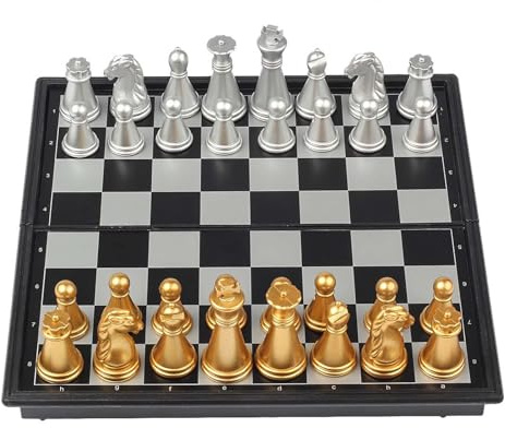 Schacklekset – 9,84 resebräda, ABS-strategileksak, bärbart 25 x 25 x 2 cm stort ABS-schackspel för, flickor, tonåringar, vuxna, perfekt för klassrum, sovsalar, camping,