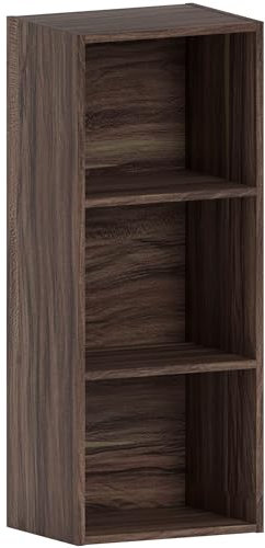 Vida Designs Home Discount Oxford - Estantería de 3 estantes, Hecha de Madera de Roble, para Oficina, Sala de Estar Moderno Nogal