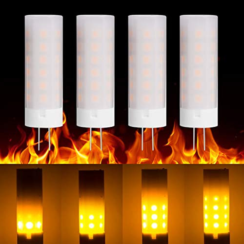 POCKETMAN Flame Light LED G4 Base 2W Fire Effect Light Bulbs 36LEDs 2835 SMD DC 8-30V Flickering Fire LED Bulbs Simulated Lighting Wood Stove Candle Camp Fire Affect