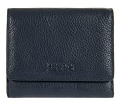 Bric's Marmolada Kompaktes Damen-Portemonnaie aus Leder mit RFID-Schutz, Geldscheinfach, 10 Kartenfächer und Münzfach mit Reißverschluss, Größe: 11 cm x 9,5 cm x 3 cm, Blau