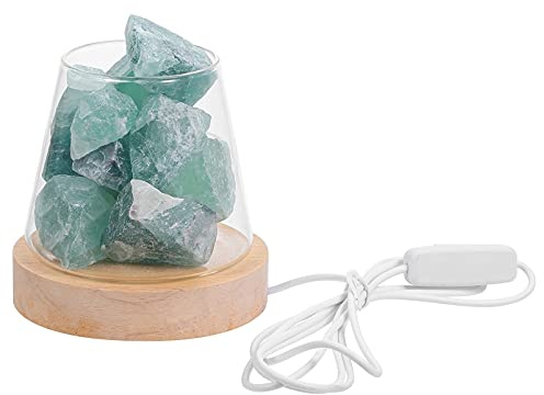 EXCEART Lampe à Parfum en Pierre de Cristal Verte pour Intérieur, Diffuseur D'arôme Veilleuse, pour Bureau ou Salon, Matériau Verre Solide