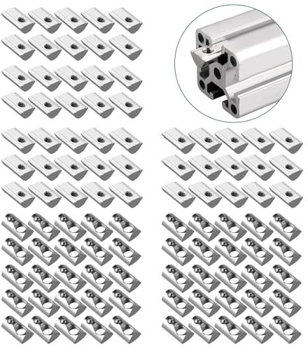 EYPINS 100 Pezzi M6 Dado a T, Acciaio al Carbonio Dadi a Molla con Intaglio a T,per EU4040 Scanalatura di Estrusione