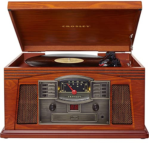 CR42E-PA4 Lancaster Plattenspieler mit 3-Geschwindigkeiten, Radio, CD/Cassette-Player, Aux-Eingang und Bluetooth - Paprika
