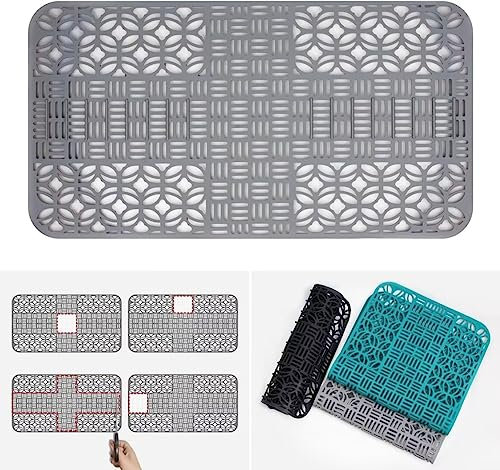 Tappetino per Lavello Cucina, Tagliabile Su Misura Tappetini Lavello Cucina 66 x 35 cm, Proteggi Lavandino Cucina, Tappetino Lavello Silicone Cucina Resistente, Tappetino Lavandino Cucina