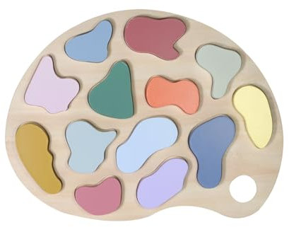 Kindsgut Steckpuzzle Farben, Holz, Farblehre und Förderung der Motorik, Unisex Spielzeug, Geschenk ab 12 Monaten