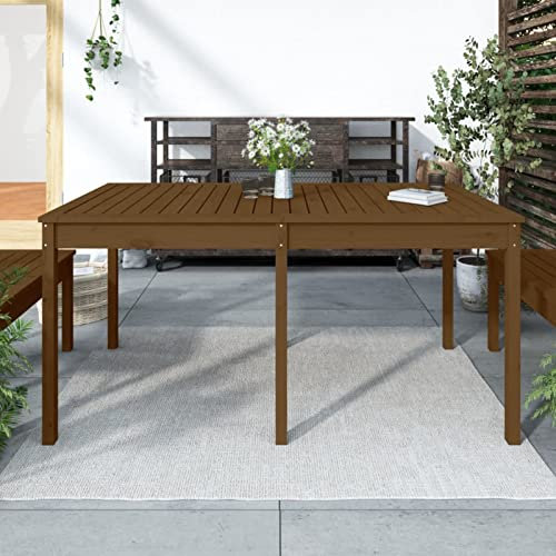 ZEYUAN Gartentisch, Buffettisch, Garten Esstisch, Multifunktionstisch, Terrassentisch, Picknicktisch, Spieltisch, Flohmarkttisch, Honigbraun 159,5x82,5x76 cm Massivholz Kiefer