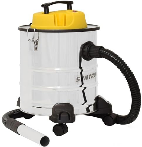 Syntrox Ascheabsauger Gianfar | Aschestaubsauger | Aschesauger | Kaminsauger, 20 Liter Kapazität, Edelstahl, Rostbeständig, kompaktes und effizientes Reinigungsgerät