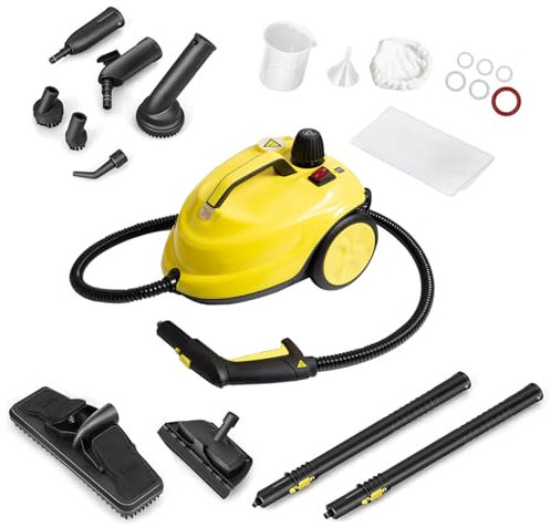 Multiuso Limpiador Vapor, 2000W Limpiador de Vapor Hogar Mano con Depósito 2L, Presión de Vapor: 5 Bar, 17 Accesorios, Ideal para Muebles, Sofá, Azulejos, Suelo, Ventana, Coche