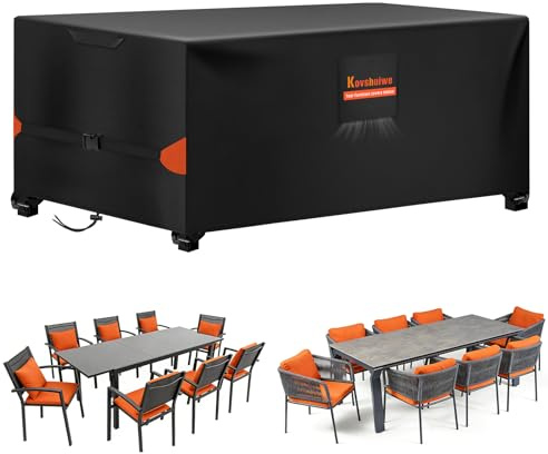 Kovshuiwe Fundas para muebles de jardín, 180 x 100 x 74 cm, funda impermeable para muebles de patio, fundas de mesa 420D de tela Oxford de alta resistencia, cubierta de muebles de ratán, resistente al