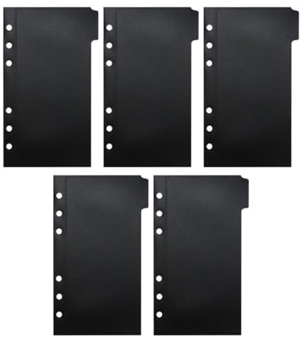 Operitacx 1 Satz Binder-Bargeldbrief Taschen Registerreiter zum Unterteilen sperren aufbewahrungssack storage pockets schnellhefter Nachfüllbeutel Binder-Beutel mit losen Blättern pp Black